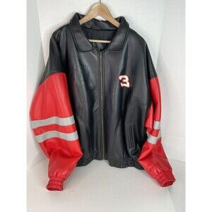 Vintage Dale Earnhardt Leather Style Jacket, 2XL, Black Full Zip, Chase Auth.